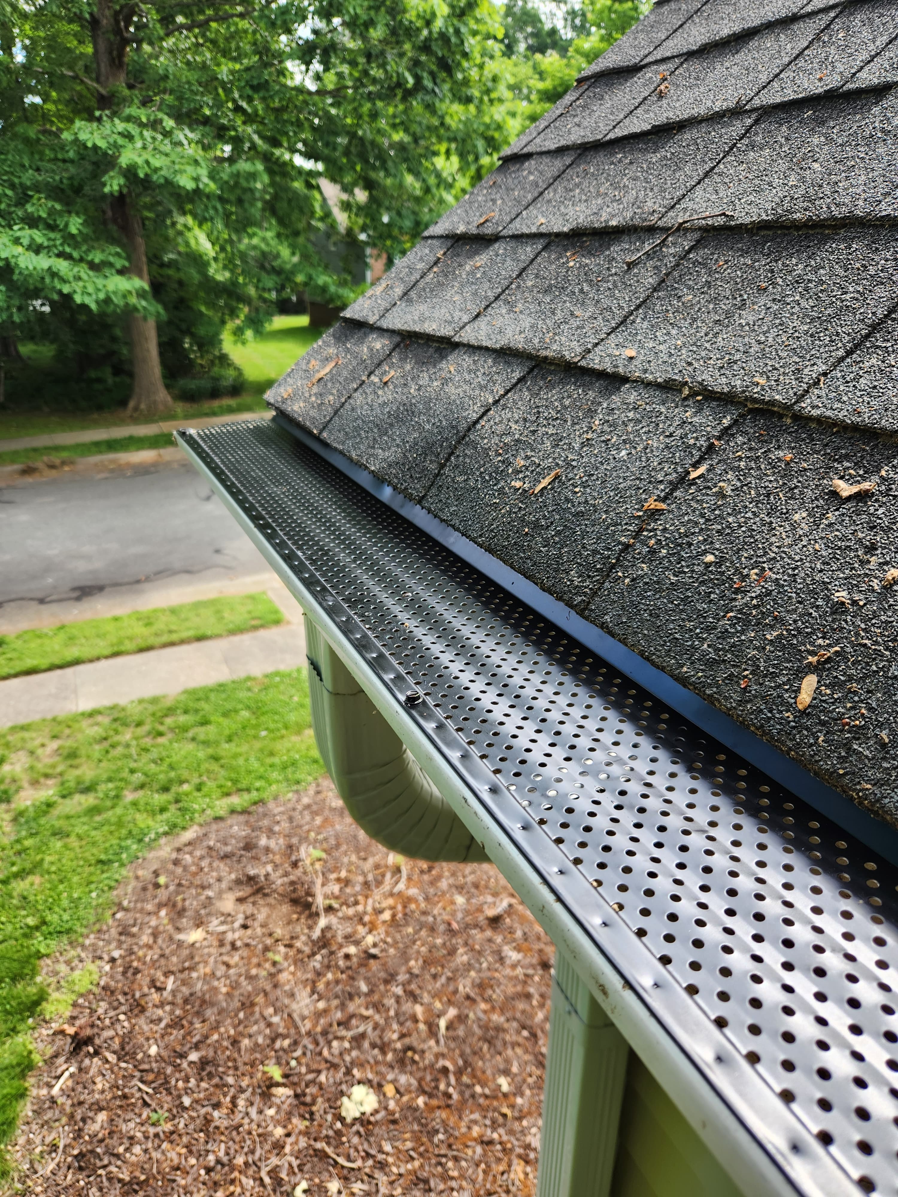Gutter guard corner installation detail